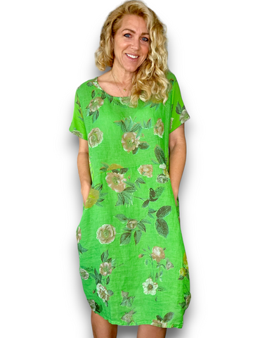 Helga May Fresh Green Multi Floral Jungle Dress