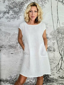 Helga May White Plain Kennedy Dress