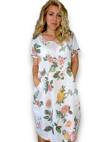 Helga May White Multi Floral Jungle Dress