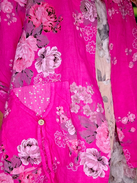 Helga May Hot Pink High Tea Sequin Pocket Linen Jacke