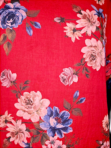 Helga May Red Bundle Flora Button Sleeve Hem Dress