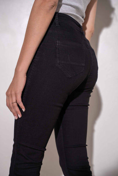 Reversible Stretch Denim Jeans Black/Animal Print