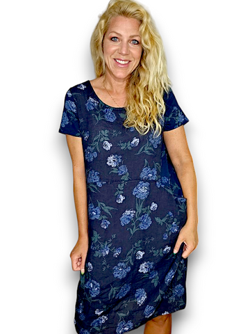 Helga May Navy Petal Blue Jungle Dress