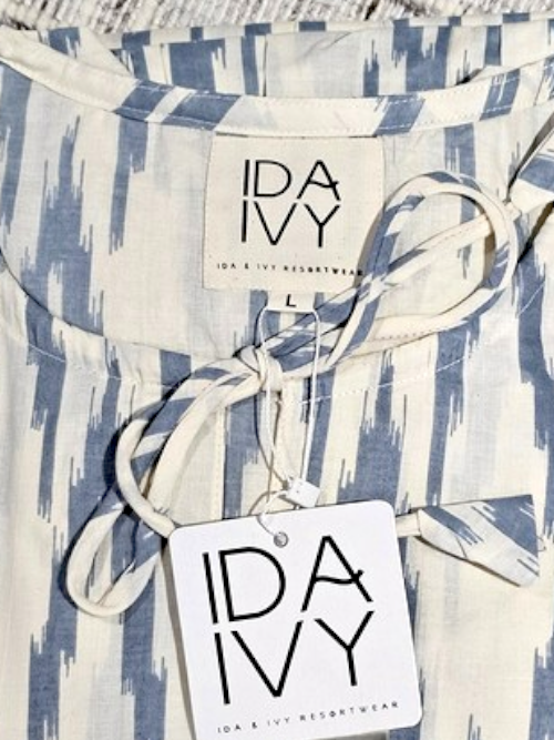 IDA IVY Pouf Sleeve Dress - Grey Zig Zag (Helga May’s new sister brand)