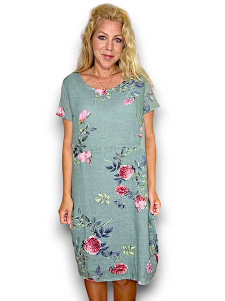 Helga May Faded Forest Thorn Rose Jungle Dress