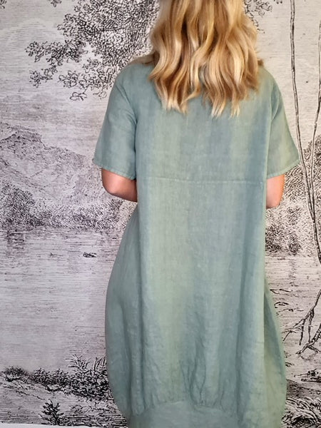 Helga May Forest Plain Mid Sleeve Maxi Dress