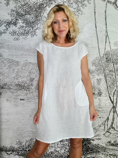 Helga May White Plain Kennedy Dress