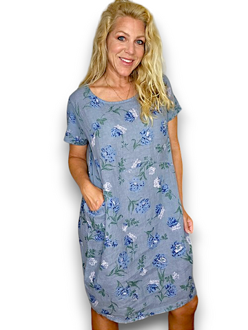 Helga May Petrol Petal Blue Jungle Dress