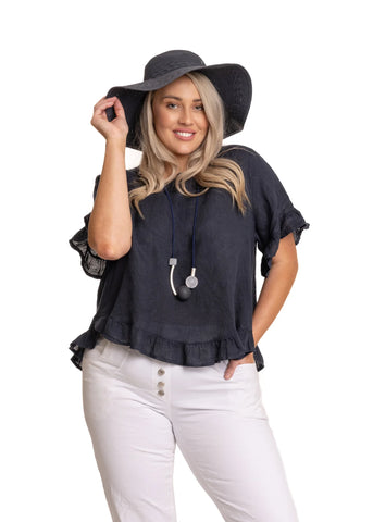 Imagine Fashion Ember Top in Navy
