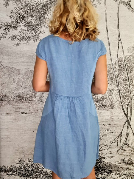 Helga May Petrol Blue Plain Kennedy Dress
