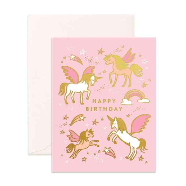 Fox & Fallow Happy Birthday Unicorns Greeting Card