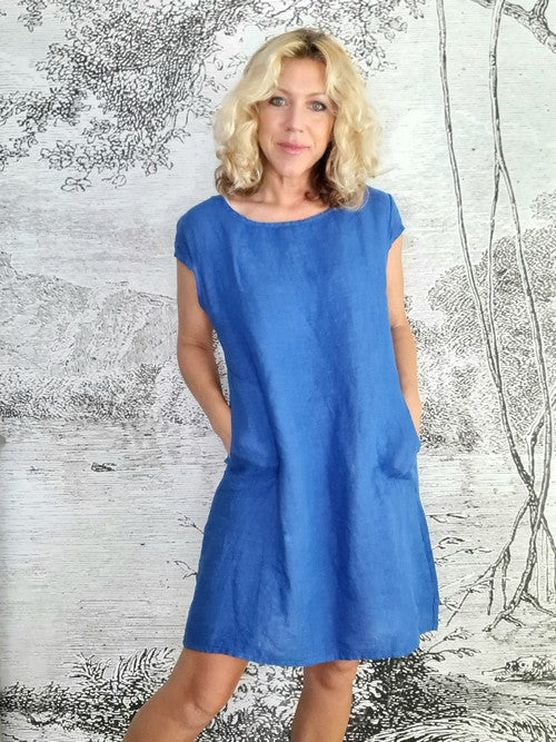 Helga May Cobalt Blue Plain Kennedy Dress