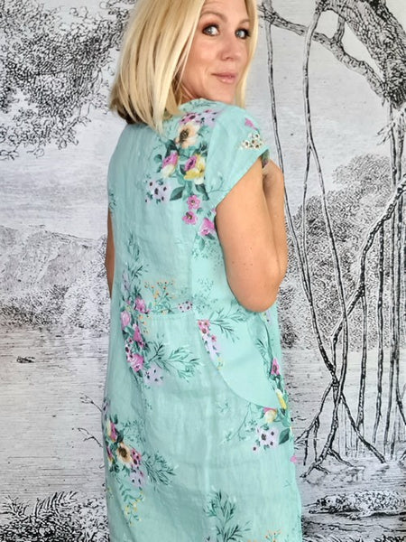 Helga May Mint Wildflower Kennedy Dress