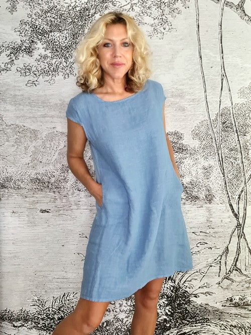 Helga May Petrol Blue Plain Kennedy Dress