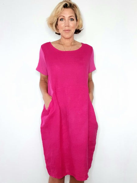 Helga May Hot Pink Plain Jungle Dress