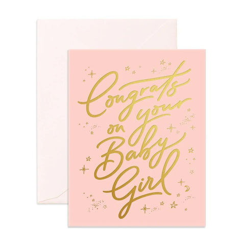 Fox & Fallow Congrats Baby Girl Greeting Card