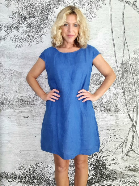 Helga May Cobalt Blue Plain Kennedy Dress